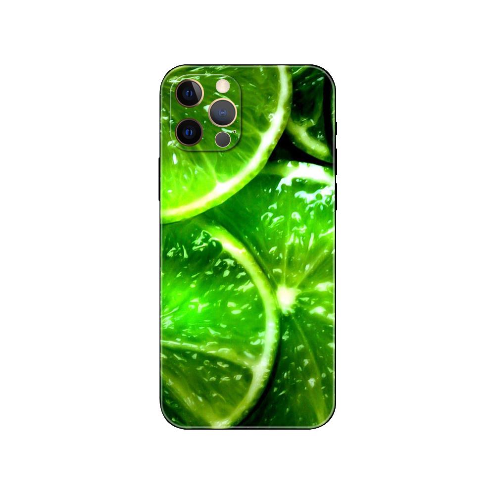 Green Fruit Cherry Lemon Phone Case for Iphone 5 5s 2020se 6 6s 7 8 Plus X 10 XR XS 11 12 13 Mini Pro MAX Black Tpu Back Cover