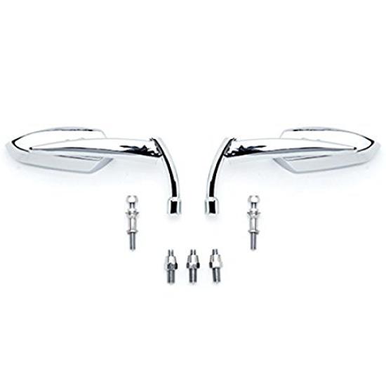Szmsmy Silver Grim Reaper Universal Custom Motorcycle Mirrors Adapter Mirrors Fit Most and Kawasaki Cruisers - Suzuki, Honda,