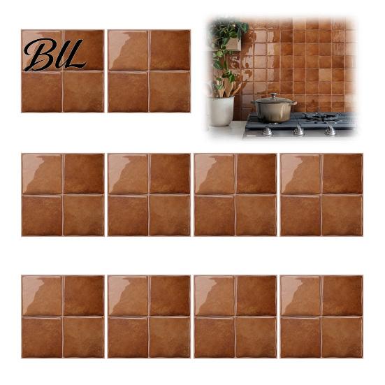 Bathroom Wall Protection Film Square Checkered Tiles Stickers, Self Adhesive Retro PET Panels, Removable DIY Home Decor Wallpaper Easy Peel And Stick