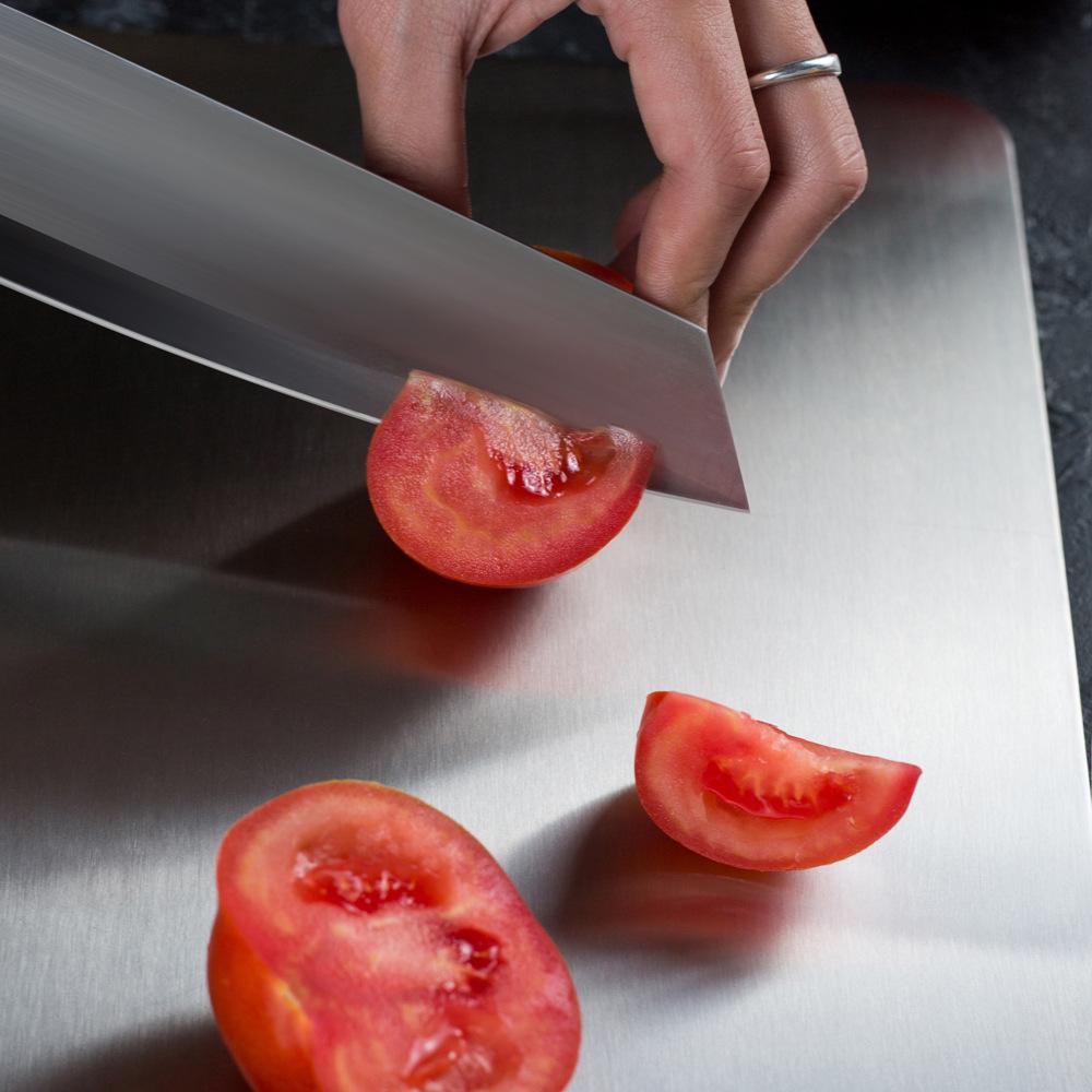 Planche à découper antibactérienne en titane et acier inoxydable - Résistante aux moisissures, planche à découper de cuisine de qualité médicale.