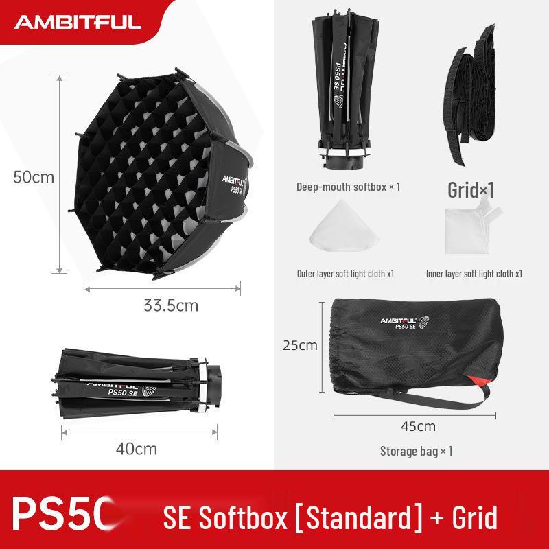 Ambitful Zhijie Quick-Install Octagonal Mini Softbox for Godox TT520II V1 Flash