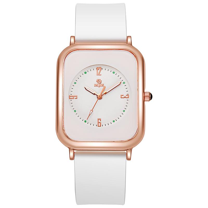 Literarisches Quadrat Xiaoxiangfeng Leuchtendes Quarz-Armbanduhr, Modische Farbe Kleines Quadratische Uhr, Paar-Uhr für Schüler und Schülerinnen