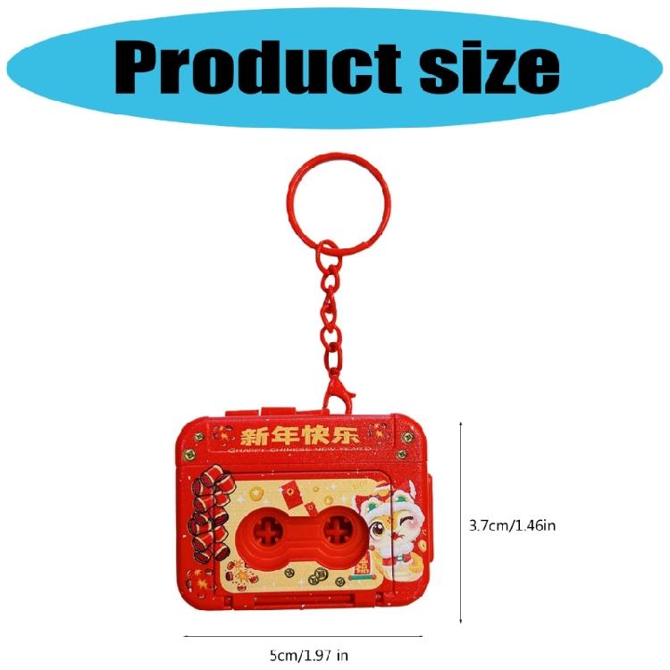 Button Battery Powered New Year Sound Recorder Keychain Accessory for Easy Use Plastic Voice Recording Ornament