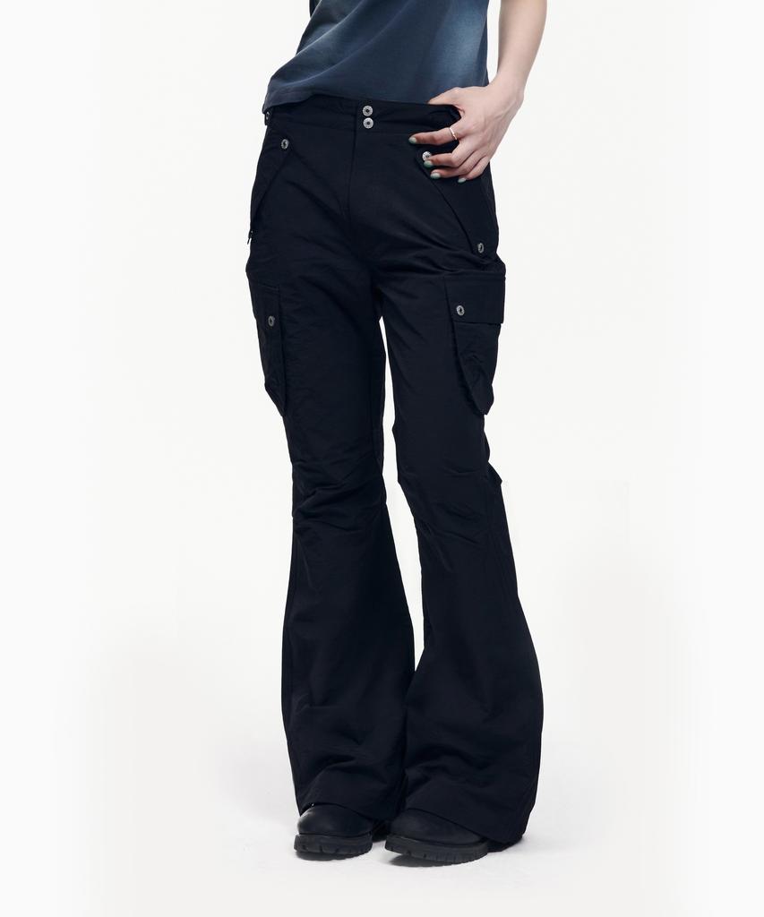 AAKAM Flare Ripstop Cargo Pants (Black)