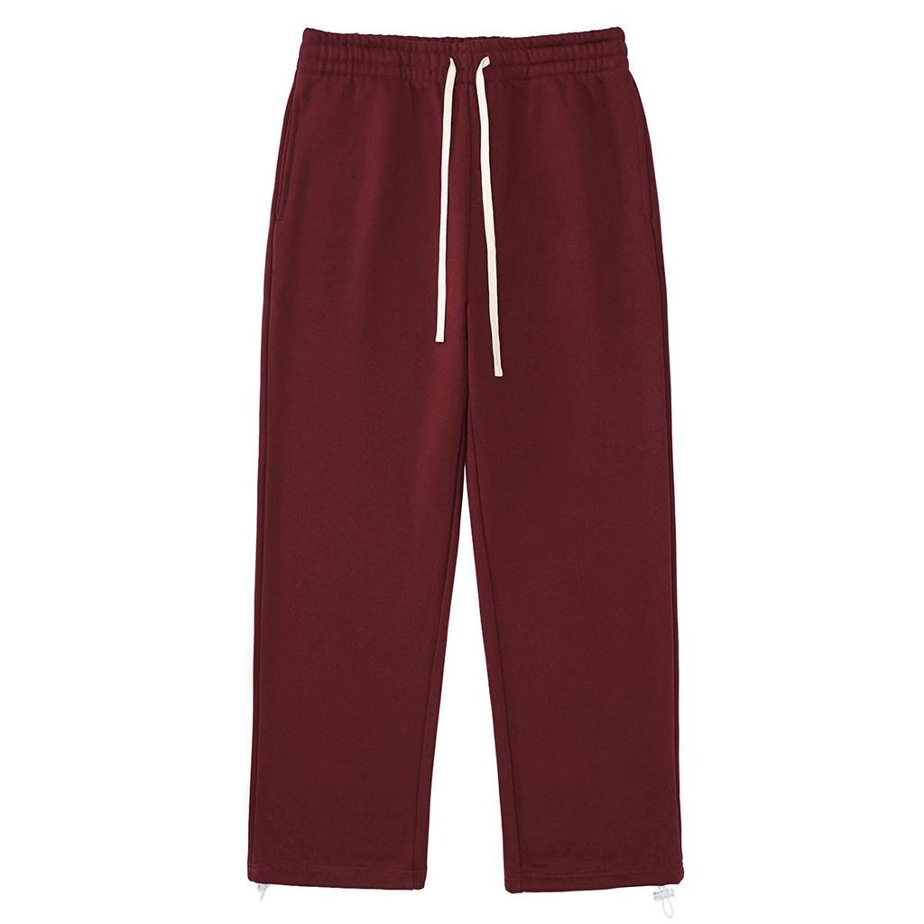 2025 Autumn/Winter Fleece-Lined Hooded Sweatshirt & Pants Set – Men's Trendy European/American Basic, Solid Color, 510g.