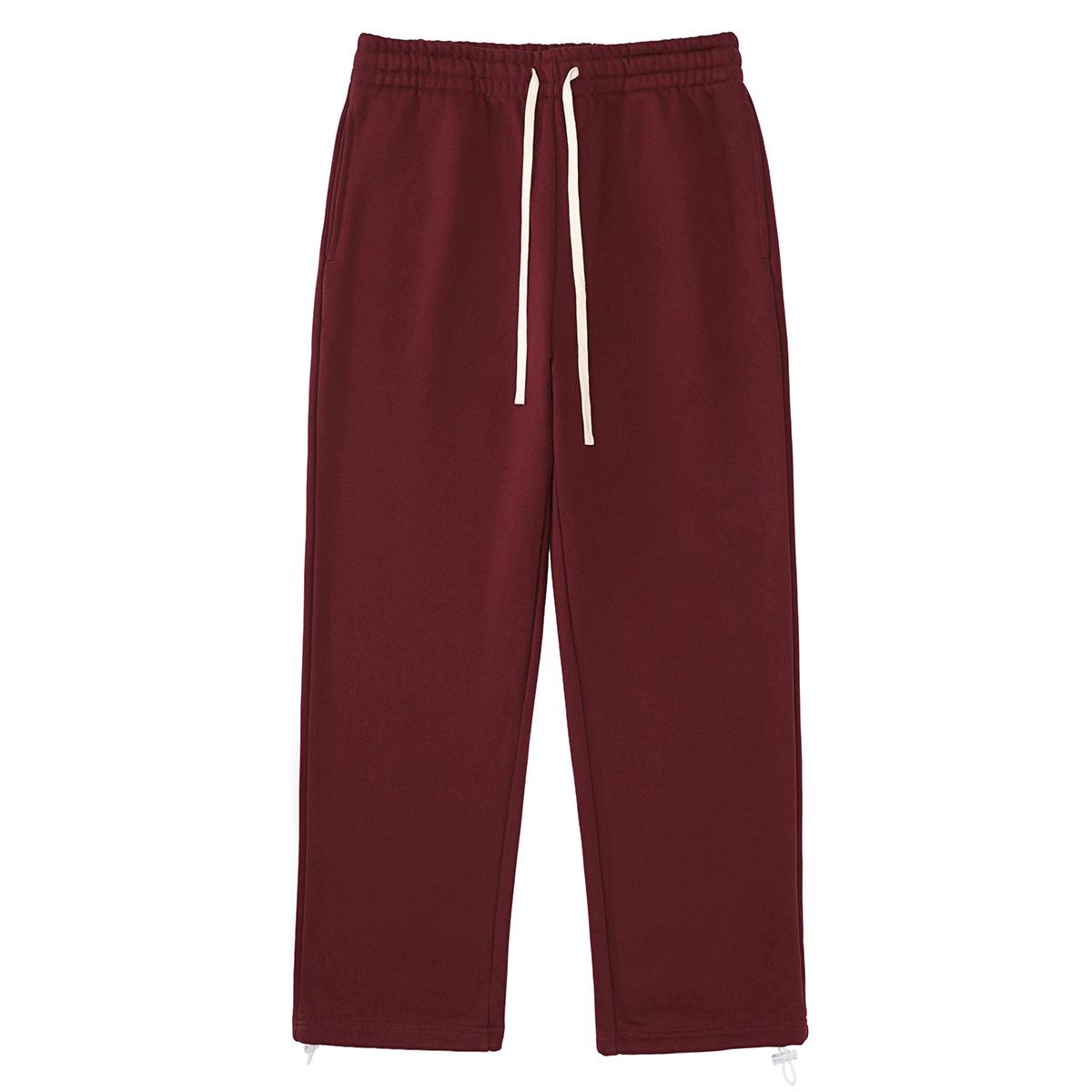 

2025 Autumn/Winter Fleece-Lined Hooded Sweatshirt & Pants Set – Men s Trendy European/American Basic, Solid Color, 510g. 3XL