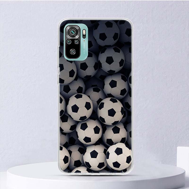 Football Soccer Ball Design Soft Case For Xiaomi Redmi 10 10A 10C 12 12C 9 9A 9C 9T Phone Cover 8 8A 7 7A 6 6A S2 K20 K40 Pro