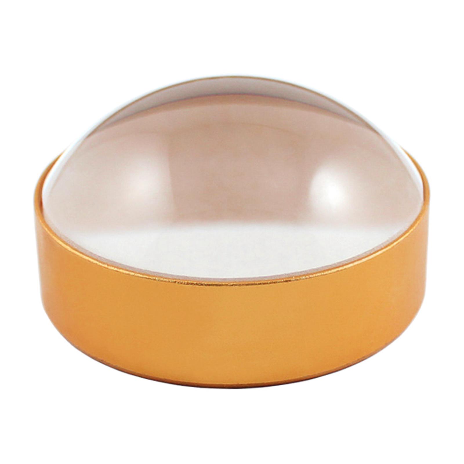 

60mm/2.4 Golden Round Desktop Magnifying Glass Lens Reading Aid, Easy to Grip for Reading Small Print Coins Map Object