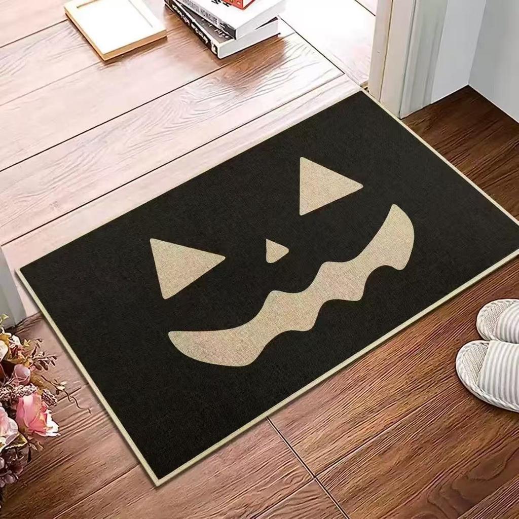 Autumn Theme Door Mat With Pumpkin Maple Leaf Sunflower Patterns Soft Decorative Entryway Rug For Home Indoor Outdoor