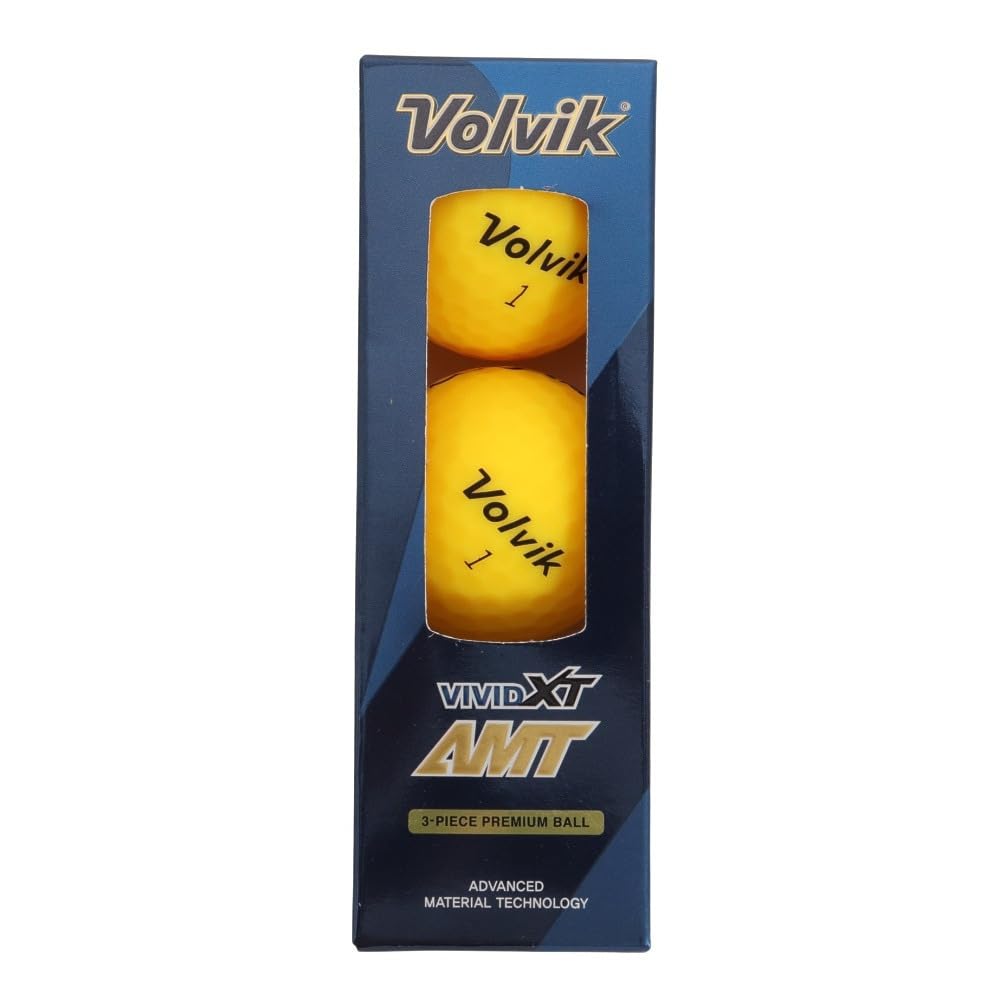 Volvik XT AMT Golf Balls, VOLVIK VIVID XT AMT, Yellow (3 Balls per Sleeve), Yellow