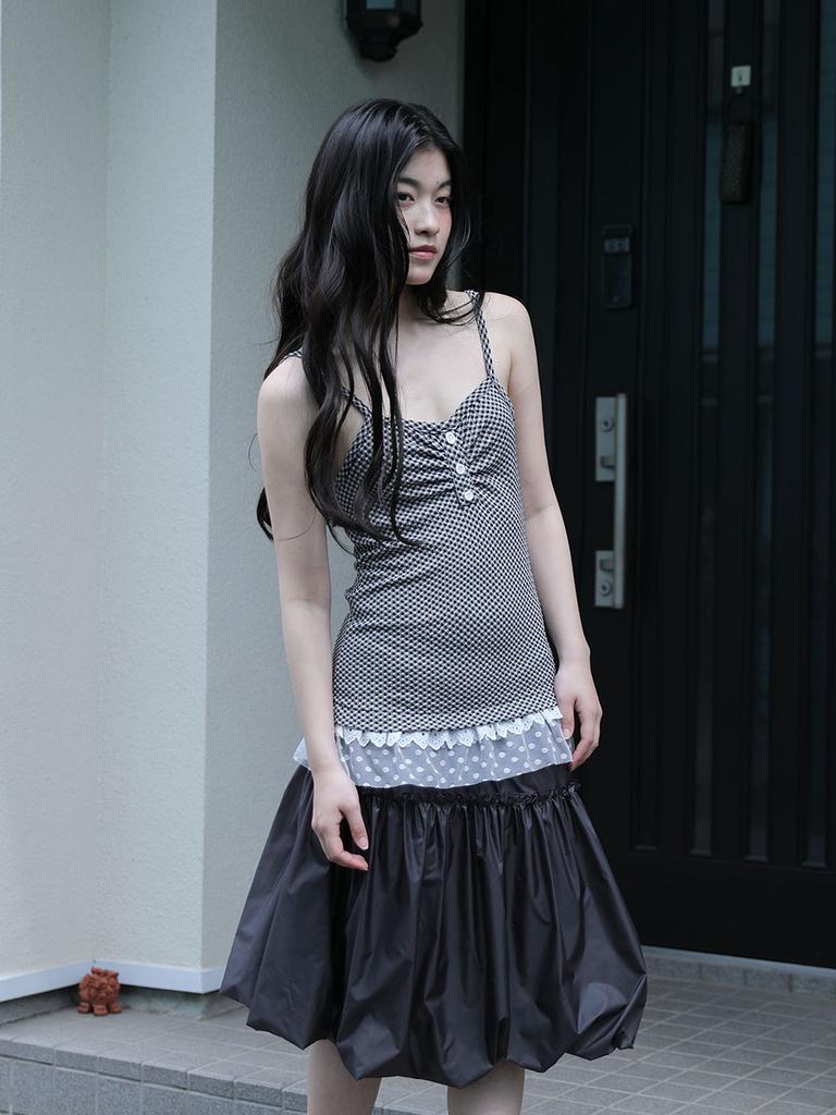 Eogeulliswedou Checkered Lace Sleeveless (Black)