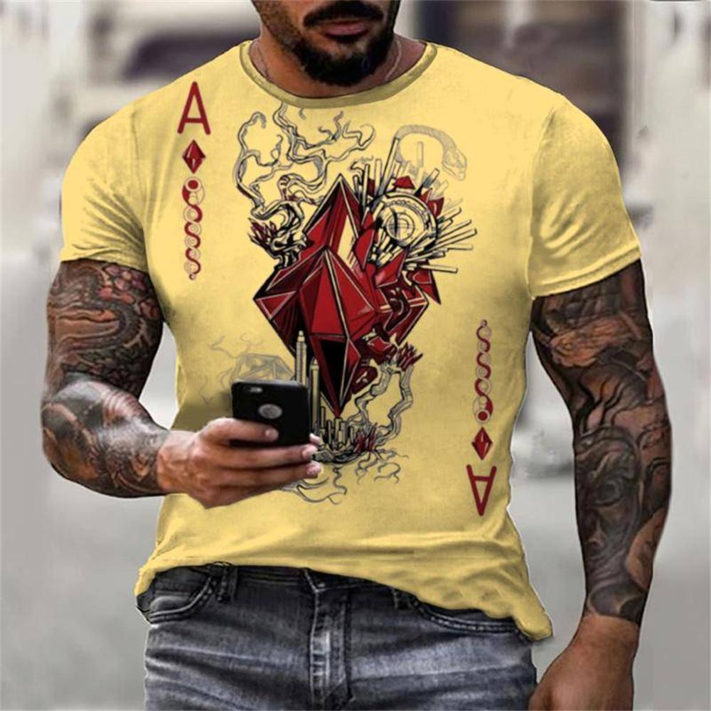 Summer Colorful Poker Gems Print Pánské tričko 3D Pánské Jesus Móda Ležérní Topy Krátké rukávy