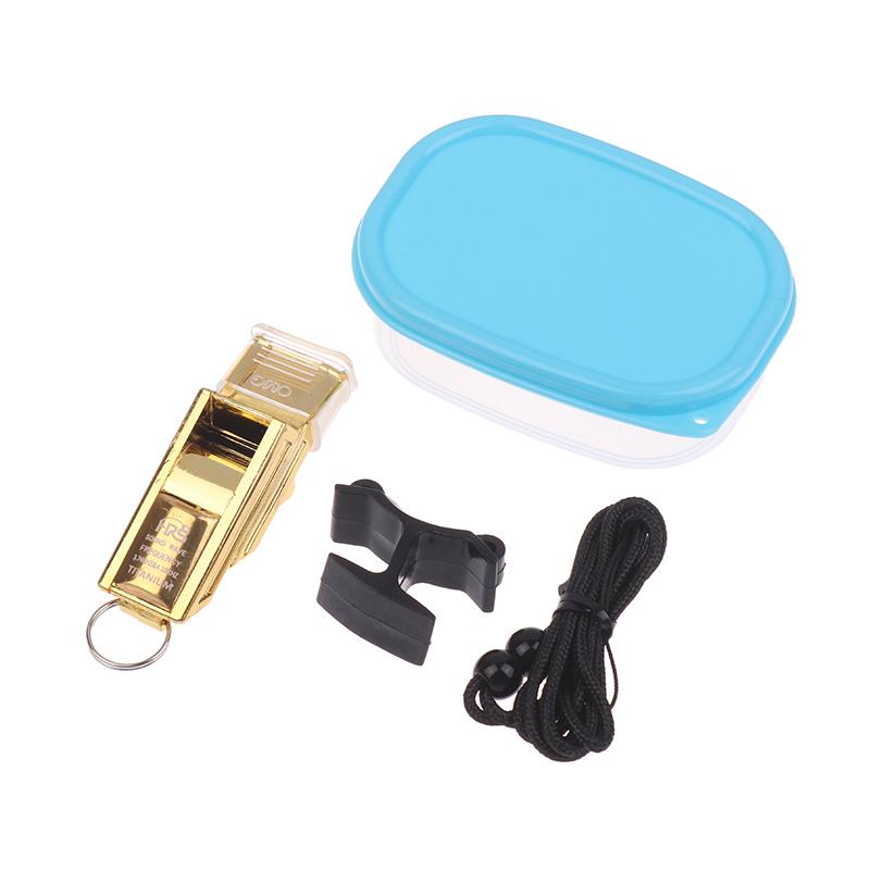 

Professional Football Referee Whistles With Lanyard Box Outdoor Survival Emergency Tools Lond Sound Plastic Basketball Whistles золотий