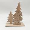 Christmas Decoration Wood Slices with Stand Christmas Wooden Tree/Elk Deer Crafts for DIY Christmas Ornaments Kids Gifts