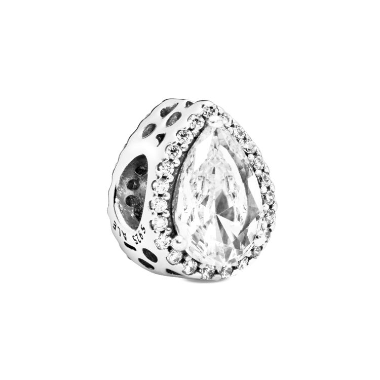 Pandora Shining Teardrop Charm Unisex Jewelry 796245CZ Silver
