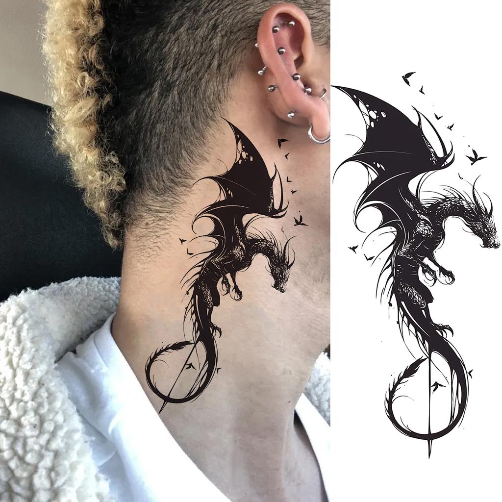 1 Sheet Scary Skull Grim Reaper Temporary Tattoos For Men Women Hand Arm Forearm, Realistic Fake Tattoo Sticker Halloween Tatoos