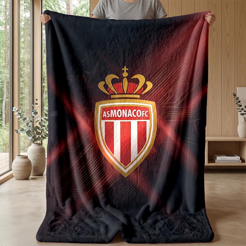 Monaco FC Soft Flannel Fleece Blanket Lightweight Cozy Warm Throw Blanket For Sofa Bed Home Decor