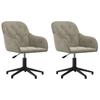 Vidaxl Swivel Dining Chairs, 2 Pcs, Light Gray, Velvet