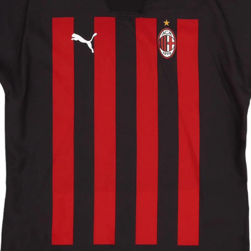 Puma AC Milán Ultraweave Pohodlné Sportovní Ležérní Všestranné Fotbalové Tričko s Krátkým Rukávem Pánské Topy Černé 765822-01