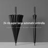 Tri-polar 24-Rib Automatic Straight Windproof Umbrella