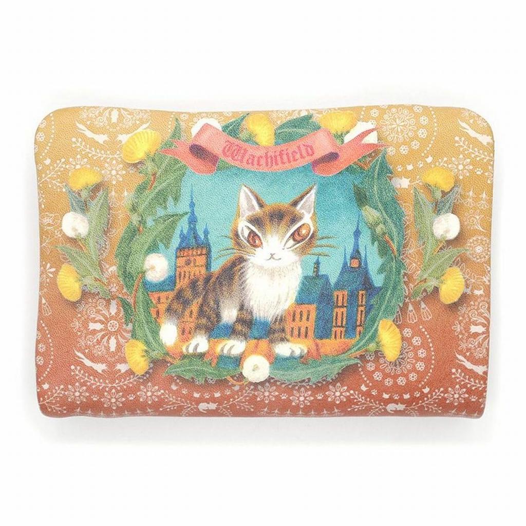 [Wachifield] Dayan the Cat, Genuine Leather, Soft Leather, Comfortable to the Touch, Sighisoara Bifold Wallet