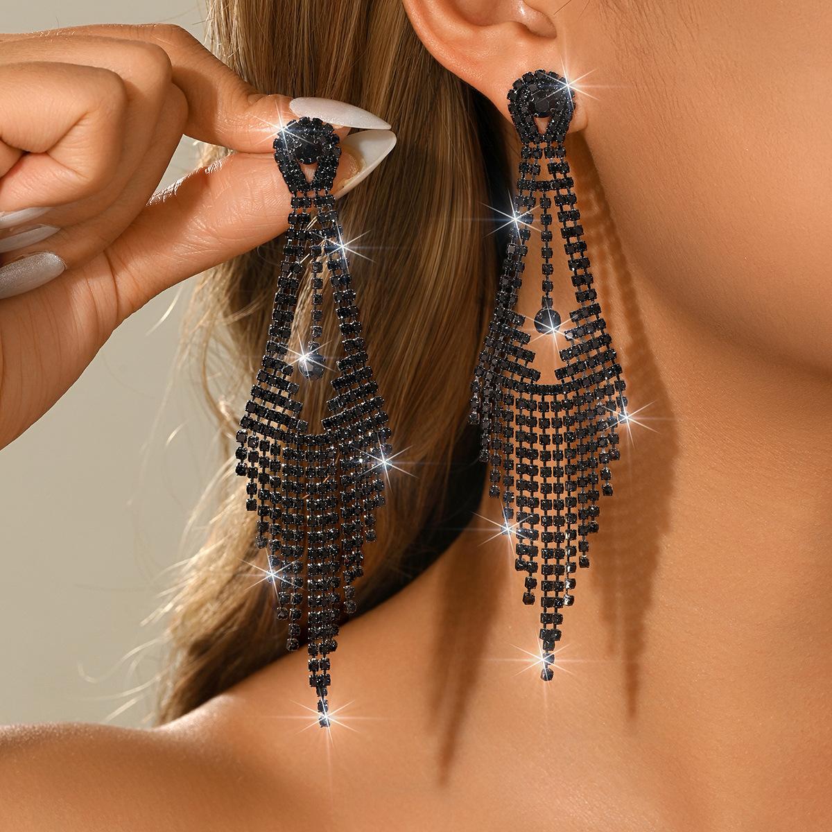 Модные Темпераментные Кисточки Длинные Серьги Преувеличенное Чувство Высококлассные Серьги для Бала и Ужина Темпераментные Серьги Муза Серьги-Веера