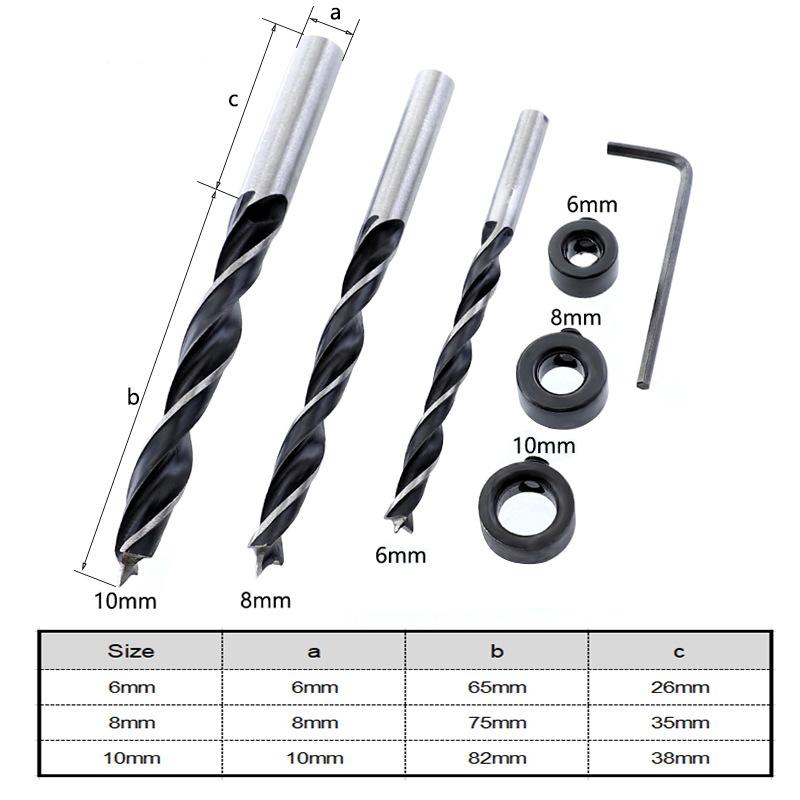 Doweling Jig 6/8/10mm Self centering Drill Guide 67mm Wood Panel Puncher Positioning Vertical Pocket Hole Jig for Woodworking