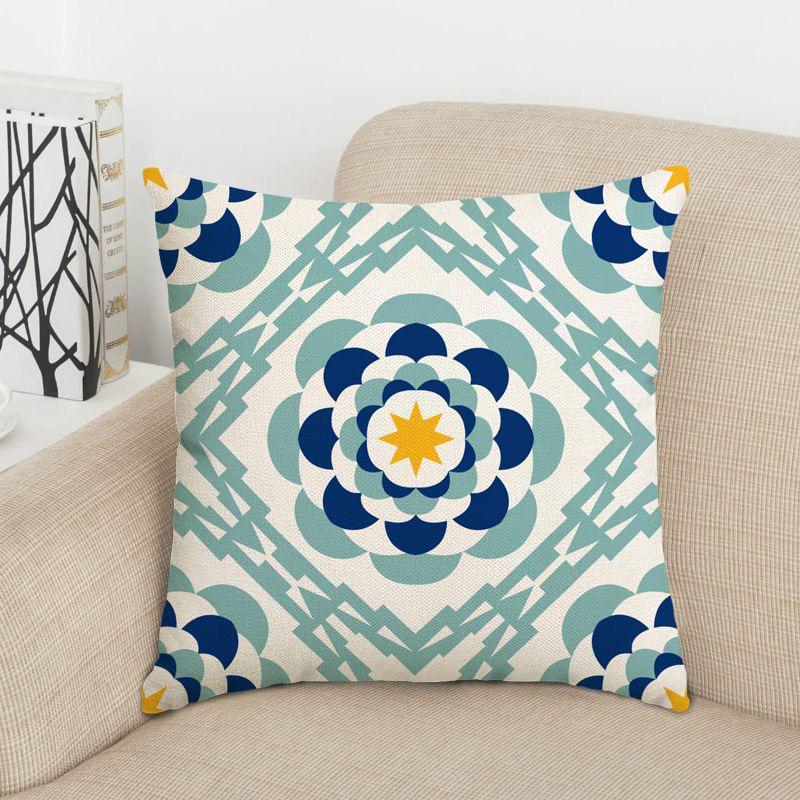 Colorful Floral Patterned Cushions for Sofa Decor Square polyester pillowcase, modern sofa decorative cushion cover