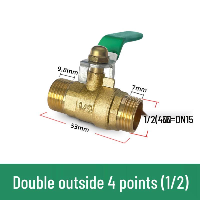 Copper DN20 Thickened Water Valve, Internal/External Thread, Pneumatic Ball Switch, 2-Point One-Piece Design