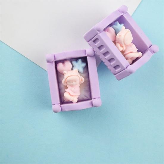 2шт портативная детская кроватка для куклы устойчивая к выцветанию модная микропейзажная — фото 4