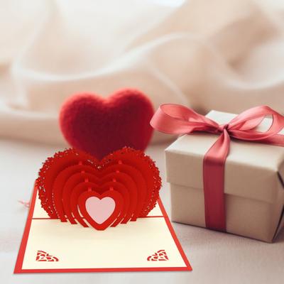 3D vyskakovací přání srdce Valentýnské přání Automatické vyskakovací přání lásky ke Dni matek jako dárek k výročí