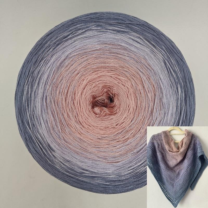 300g Mercerized Cotton Yarn Gradient Color Long Section Dyed Hand Wound Mixed Strand Cake Thread DIY Hand Knitted Shawl Scarf