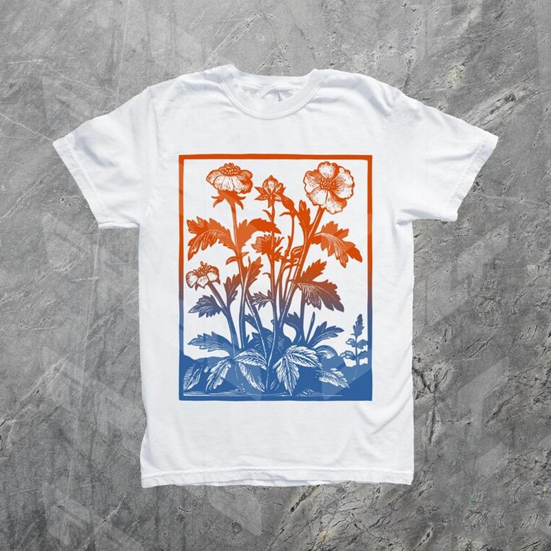 Vintage Blumenmuster T-Shirt Damen Retro Blumen Kunst Kurzarm Mode Lässig Oversize Rundhals Vielseitiges Basic Top