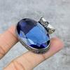 London Blue Topaz Gemstone Handmade 925 Steling Silver Pendant 1.46" M-241