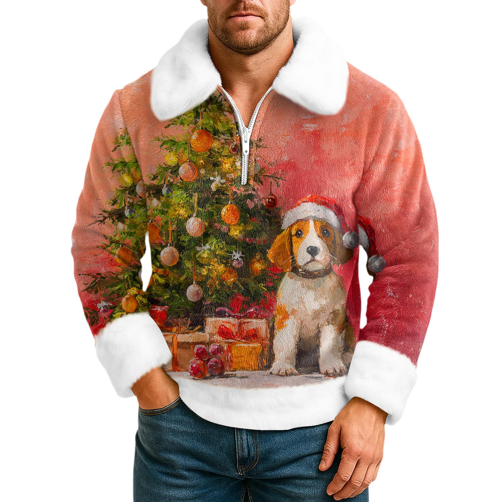 

Мужская толстовка с капюшоном на молнии с отложным воротником XL арбуз красный