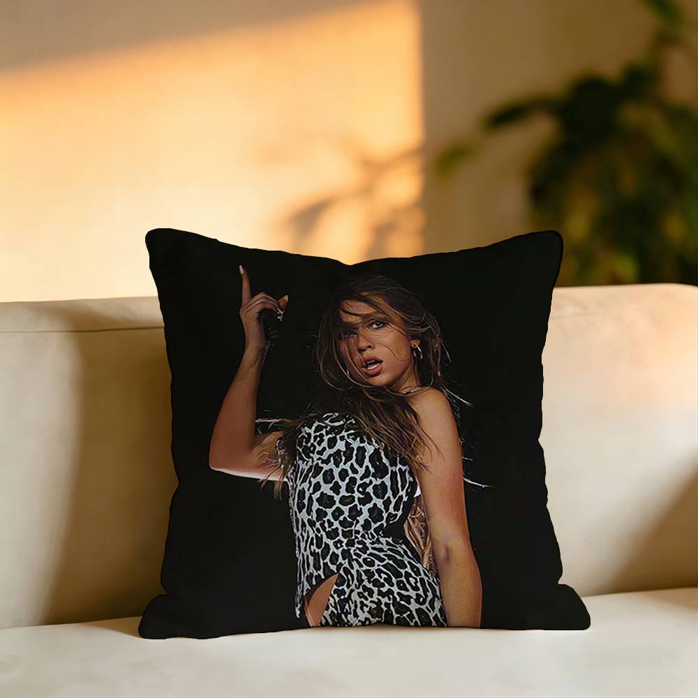 Pop Singer Tate McRae Pillow Case Square DoubleSided Sofa Cushion Cover Bedroom Bedside Pillow