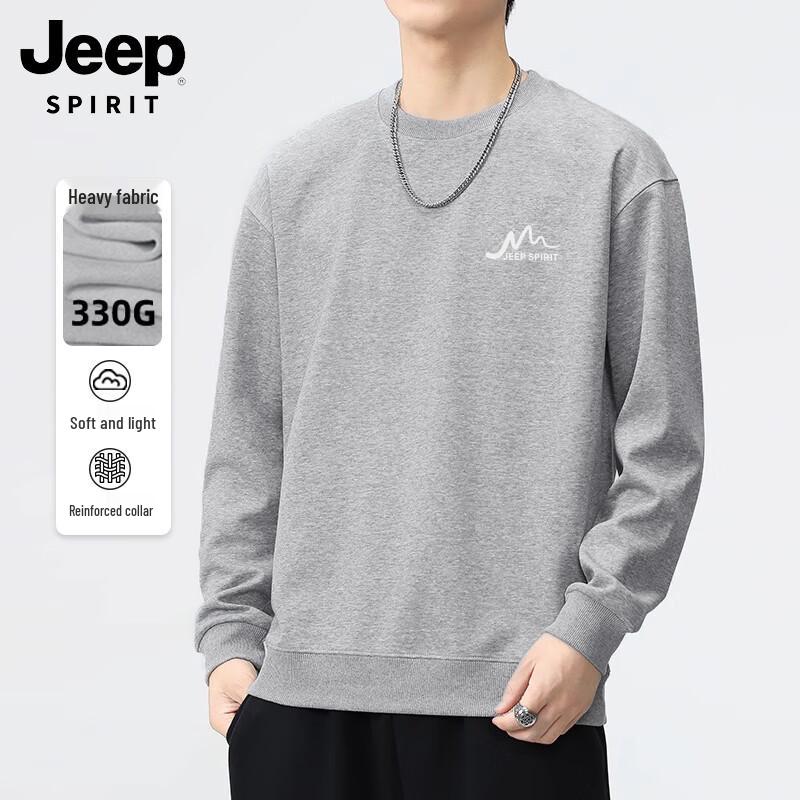 JEEP SPIRIT Men's Casual Round Neck Long Sleeve Sweatshirt