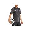Adidas Juventus Pre-Match Rundhals Polka Dot Print Markenlogo Stickerei Lässig Sport Kurzarm Fußballshirt Herren Oberteile Schwarz IS5789
