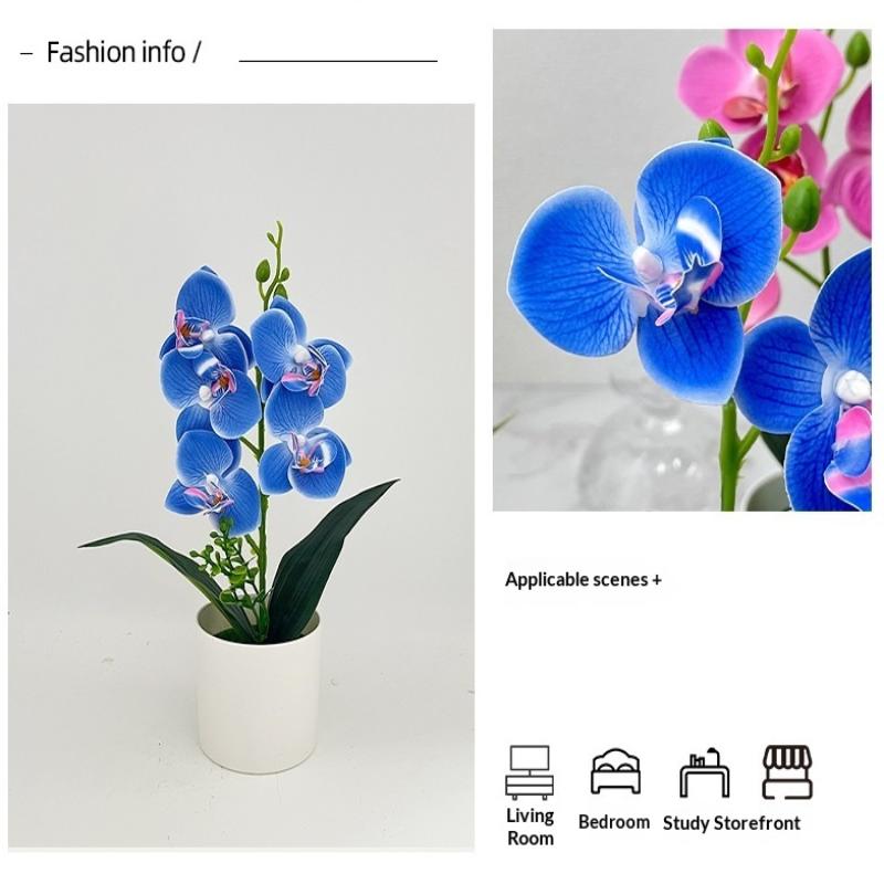5 Plantas Simuladas de Phalaenopsis en Maceta para Decoración de Hogar y Oficina Plantas Pequeñas en Maceta Falso Bonsái Plantas Verdes