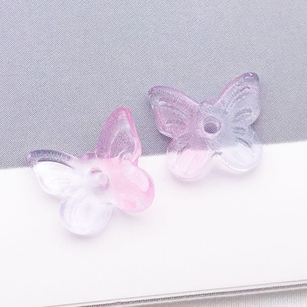 Set of 30 Colorful Transparent Glass Butterfly Charms for DIY Jewelry and Crafting