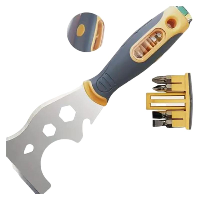 High Durability Stainless Steel 16 In 1 Putty Scraper Tool With Nonslip Grip Ideal For DIY Projects And Professional Use