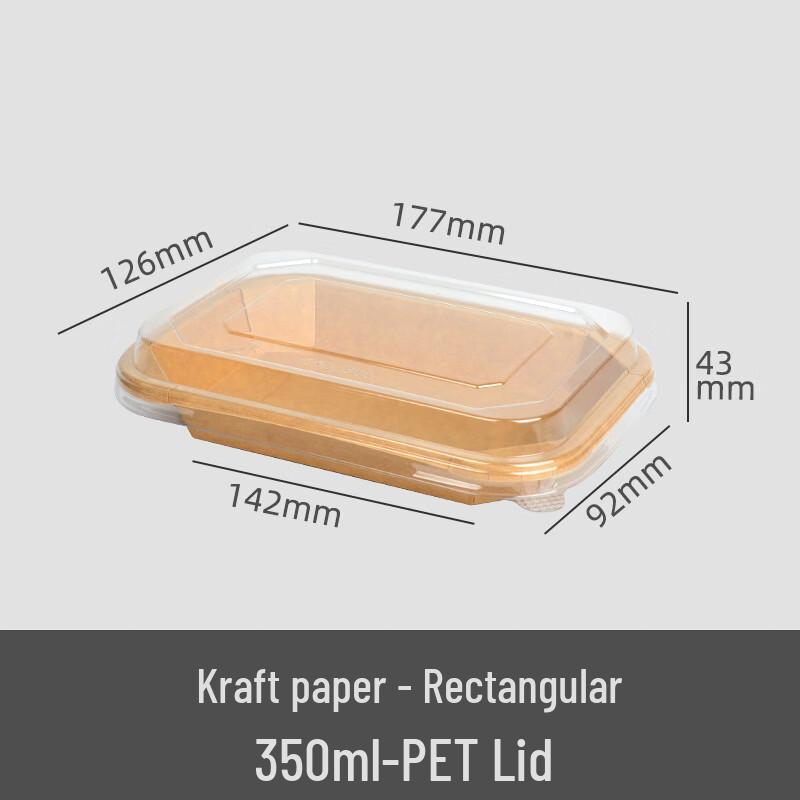 Handon Disposable Thickened Kraft Paper Takeout Bowls with Lids, 300-Pack