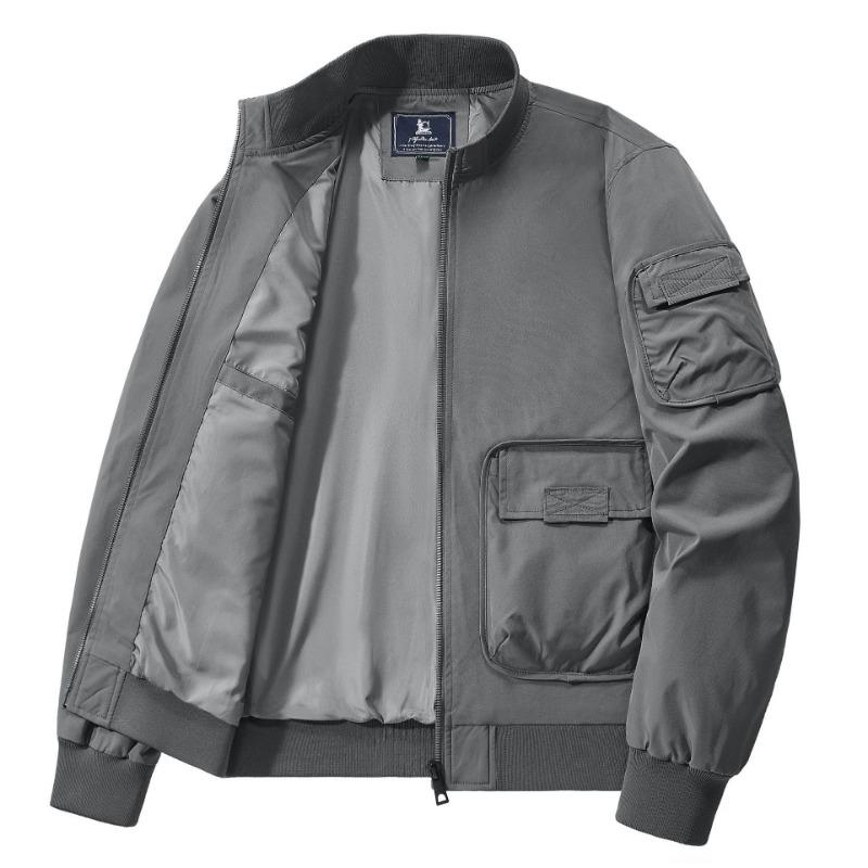 

Куртка мужская весна и осень свободная мода повседневная уличная одежда летный костюм куртка мужская XXXXL серый