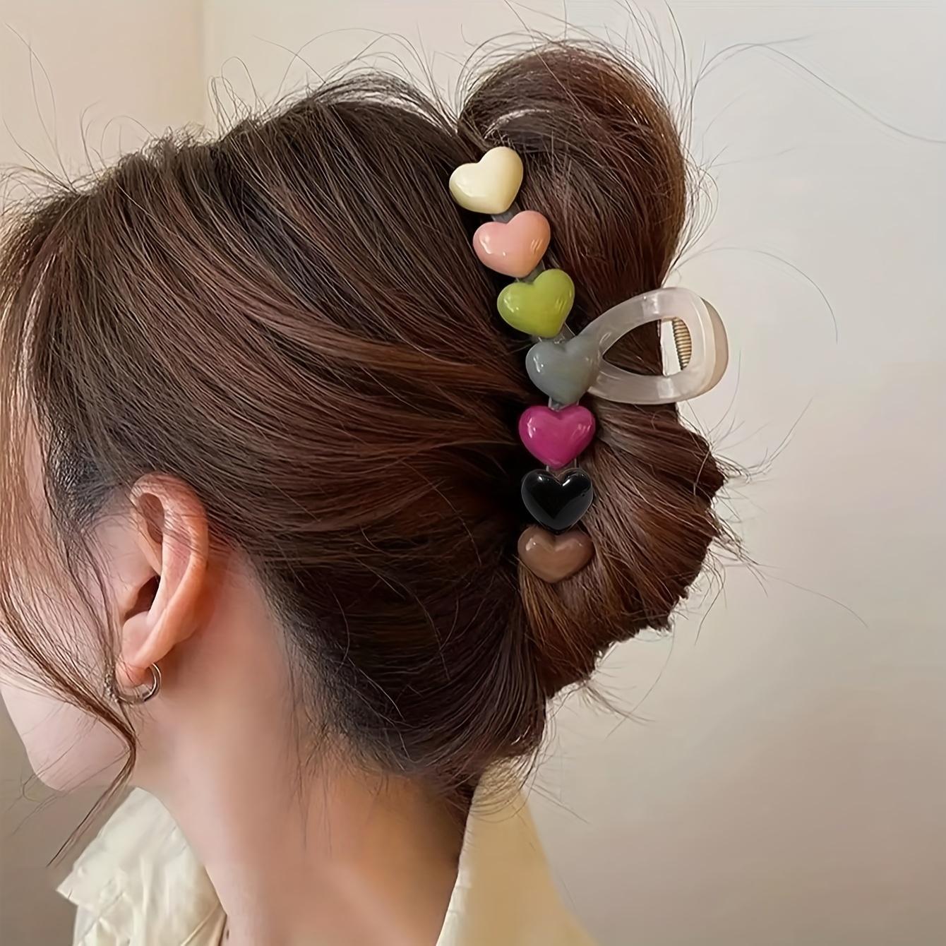 

Women s Elegant Large Rectangular Hair Clip Pastel Candy Inspired Mixed Colors, Secure Shark Grip Clip for Updos, Ponytails & Braids, Versatile Hair A