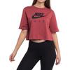 Nike Solid Color Round Neck Logo Print T-Shirt Women Tops Red BV4777-661