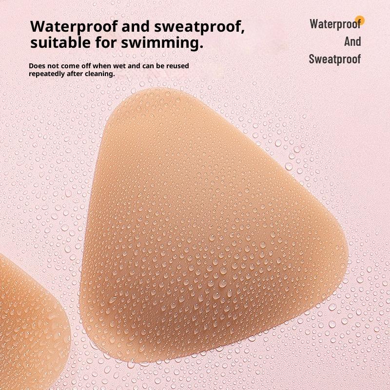 1Pair Chest Pads Bikini Set Push Up Padded Swimsuit Women Swimwear Silicone Breathable Bra Pad Nipple Cover