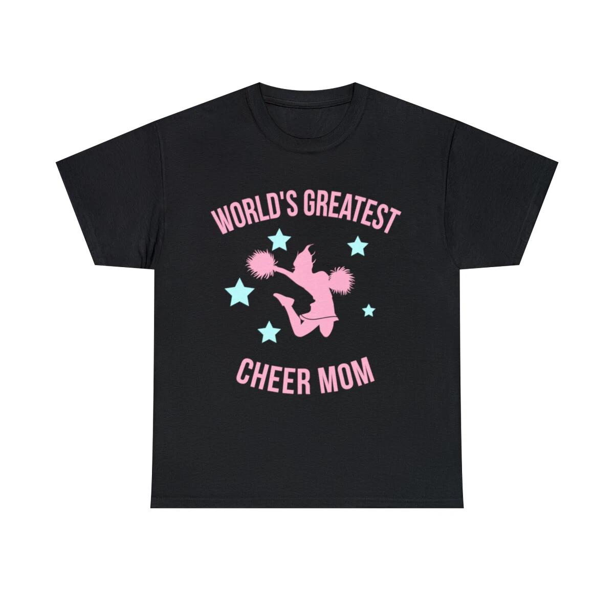 Worlds Greatest Cheer Mom Graphic Tee Shirt, S-5XL XL