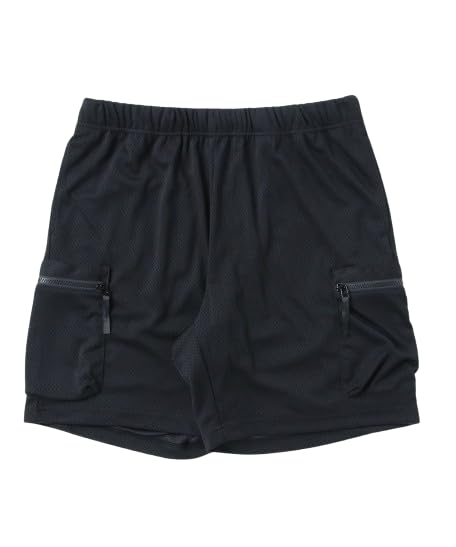Avirex MESH CARGO SHORTS (Official Store Exclusive) Men's Mesh Cargo Shorts, Size L, 010, Black, 783-4113009