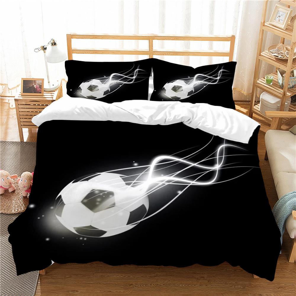 Hot Sell Football Bedding Cover Suit Scripes Unique Design Duvet Cover Set Soccer Bed Clothes Polyester Home Textiles Man Single Size Quilt Cover