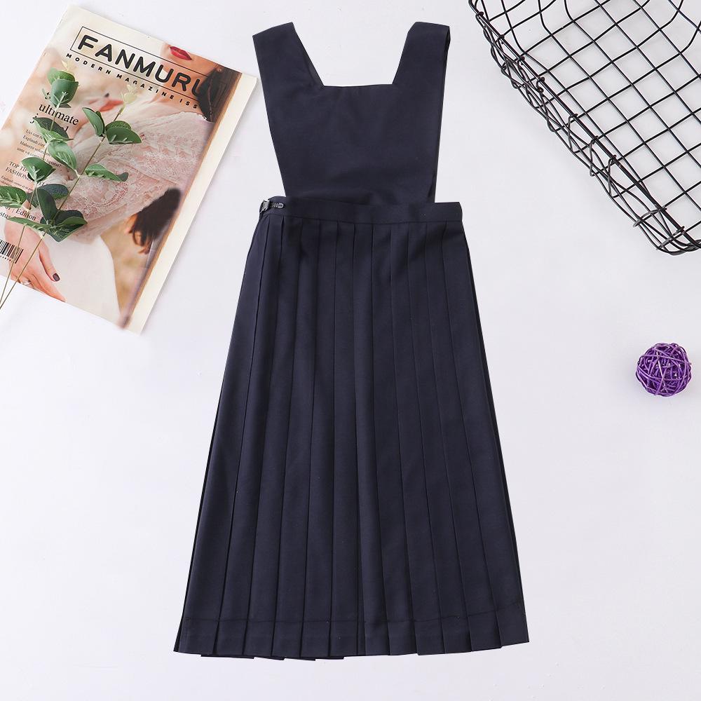 Women's Solid Color Pleated Milk Protector Overall Skirt Dress - Extra Long Length